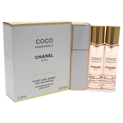 chanel coco mademoiselle eau de toilette twist & spray 3x20ml|coco chanel chemist warehouse.